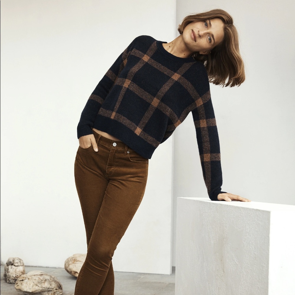 Banana Republic Aire Wool Plaid Sweater